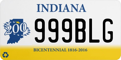 IN license plate 999BLG