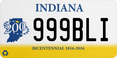 IN license plate 999BLI