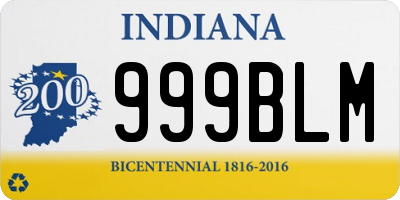 IN license plate 999BLM