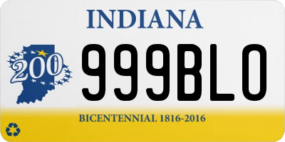 IN license plate 999BLO