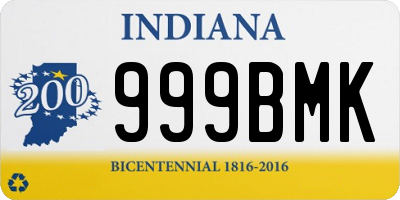 IN license plate 999BMK