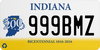 IN license plate 999BMZ