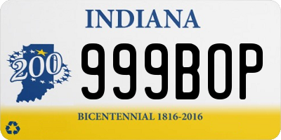 IN license plate 999BOP