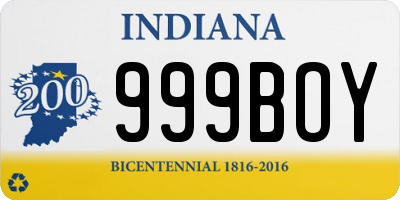 IN license plate 999BOY