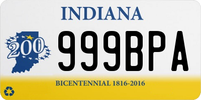 IN license plate 999BPA