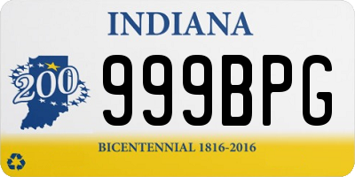 IN license plate 999BPG