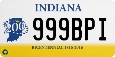 IN license plate 999BPI