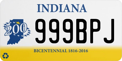 IN license plate 999BPJ