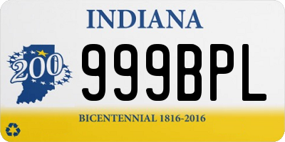 IN license plate 999BPL