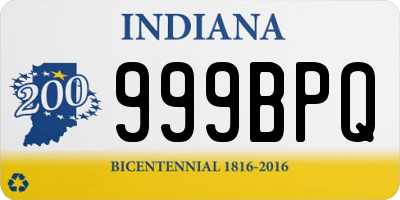 IN license plate 999BPQ