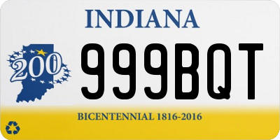 IN license plate 999BQT