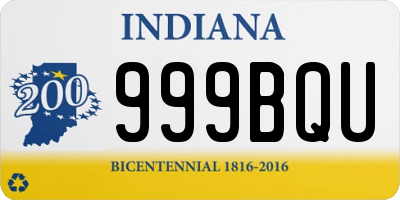 IN license plate 999BQU