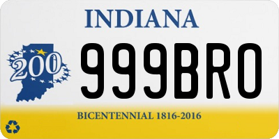 IN license plate 999BRO