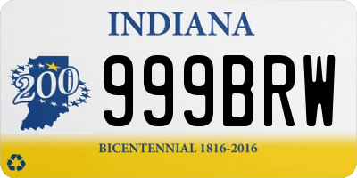 IN license plate 999BRW