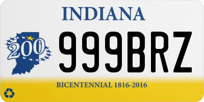 IN license plate 999BRZ