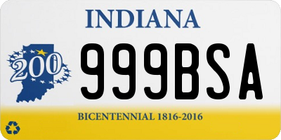 IN license plate 999BSA