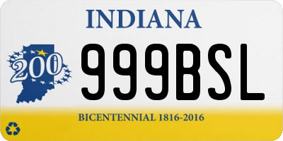 IN license plate 999BSL
