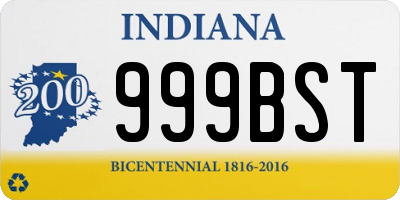 IN license plate 999BST