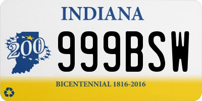 IN license plate 999BSW