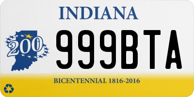 IN license plate 999BTA