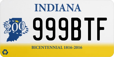 IN license plate 999BTF