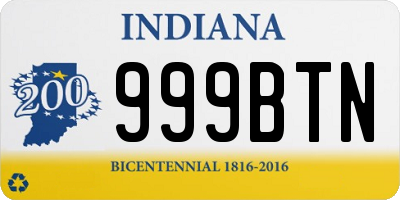 IN license plate 999BTN