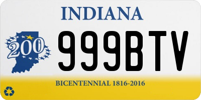 IN license plate 999BTV