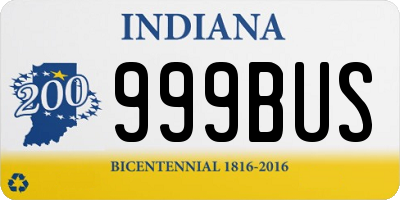 IN license plate 999BUS