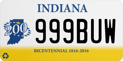 IN license plate 999BUW