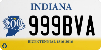 IN license plate 999BVA