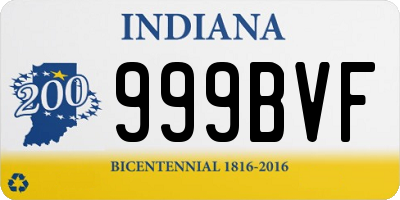 IN license plate 999BVF