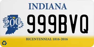 IN license plate 999BVQ