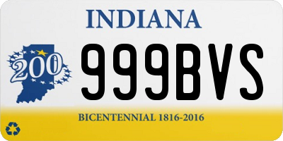 IN license plate 999BVS