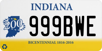 IN license plate 999BWE