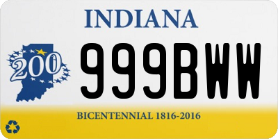 IN license plate 999BWW