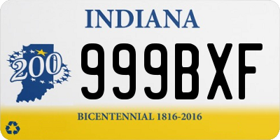 IN license plate 999BXF