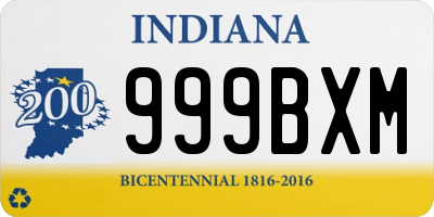 IN license plate 999BXM