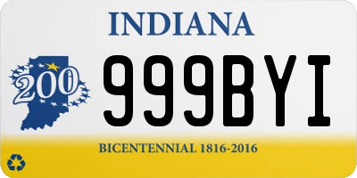 IN license plate 999BYI