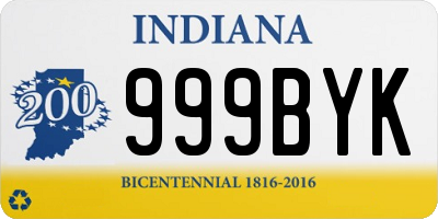 IN license plate 999BYK