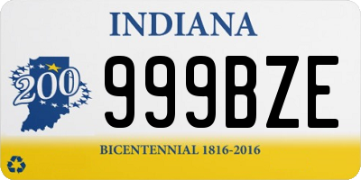 IN license plate 999BZE