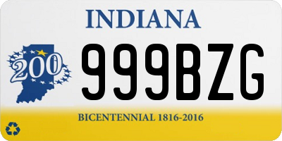 IN license plate 999BZG