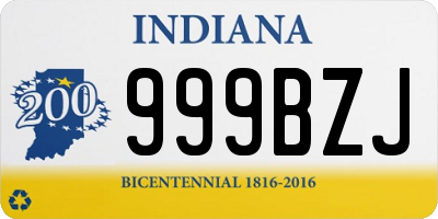 IN license plate 999BZJ