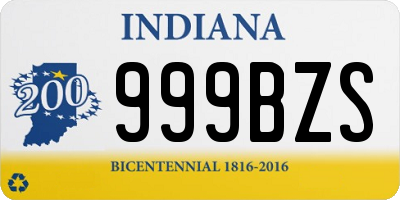 IN license plate 999BZS