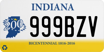 IN license plate 999BZV