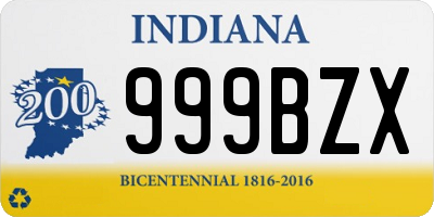 IN license plate 999BZX