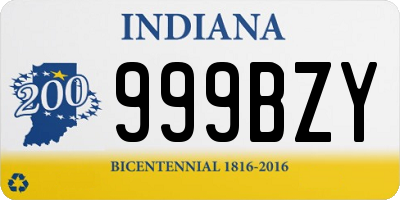 IN license plate 999BZY