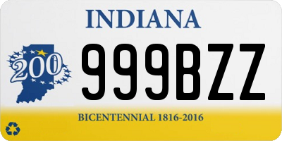 IN license plate 999BZZ