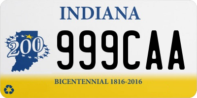 IN license plate 999CAA