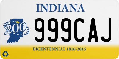 IN license plate 999CAJ