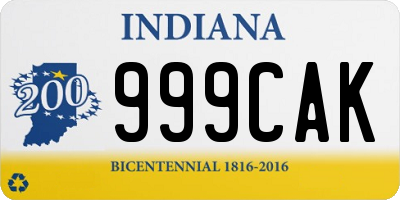 IN license plate 999CAK